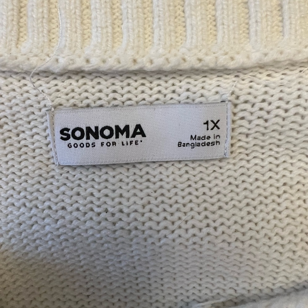 🆕 Sonoma Black and White Striped Women's Sweater in size 1X. - Picture 5 of 5